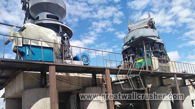 2 sets CZS36B Cone crusher and 2 SETS 26 X 24 jaw crusher for iron ore crushing plant